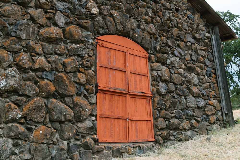 Ruins with red door at Jack London Park
